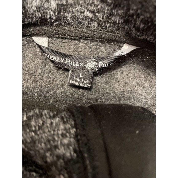 Beverly Hills Polo Club 1/4 Zip Up Soft Gray And Black Jacket Men’s Size L Large - Picture 2 of 8
